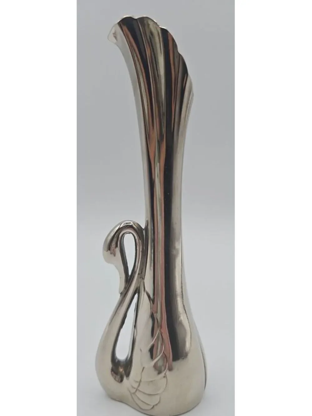 Vintage Silver Plated Swan Bud Vase 7